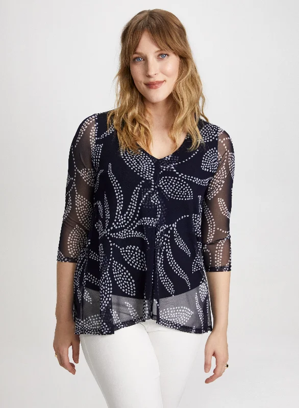 Dotted Floral Motif Top