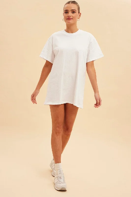 White Jamie Oversized T-Shirt Dress