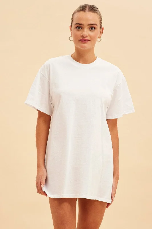 White Jamie Oversized T-Shirt Dress