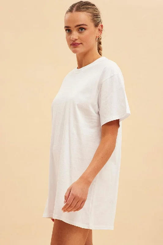 White Jamie Oversized T-Shirt Dress