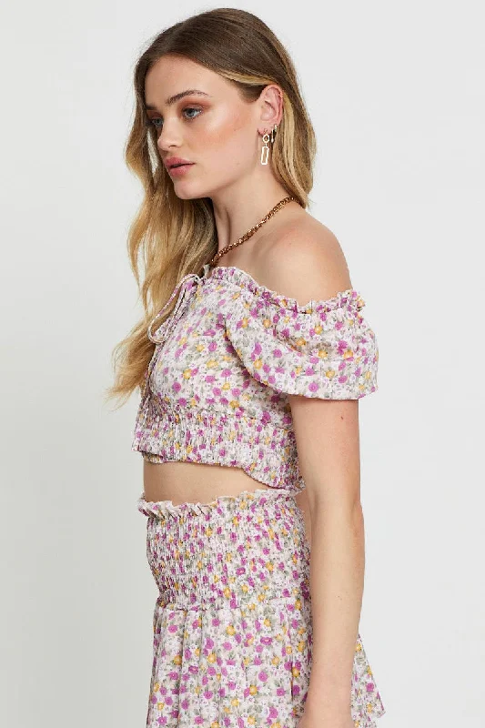 Print Crop Top Sleeveless