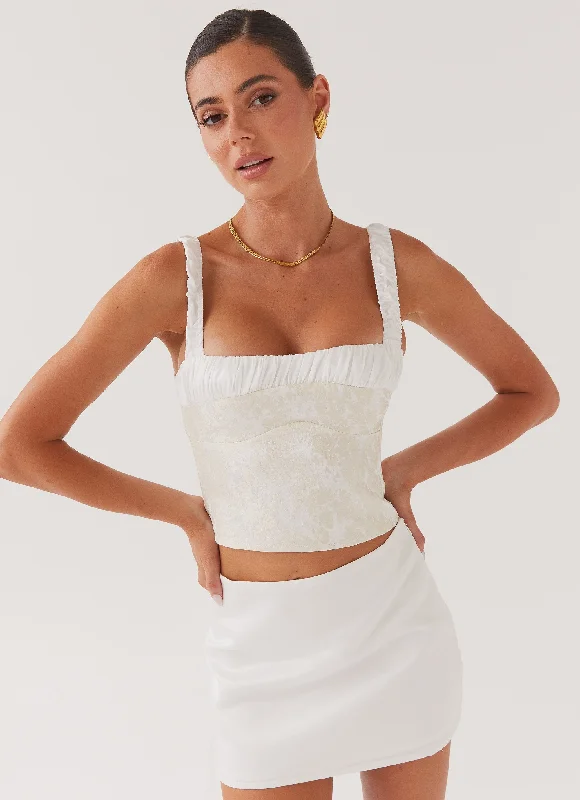 Ryder Bustier Top - Ivory Sky