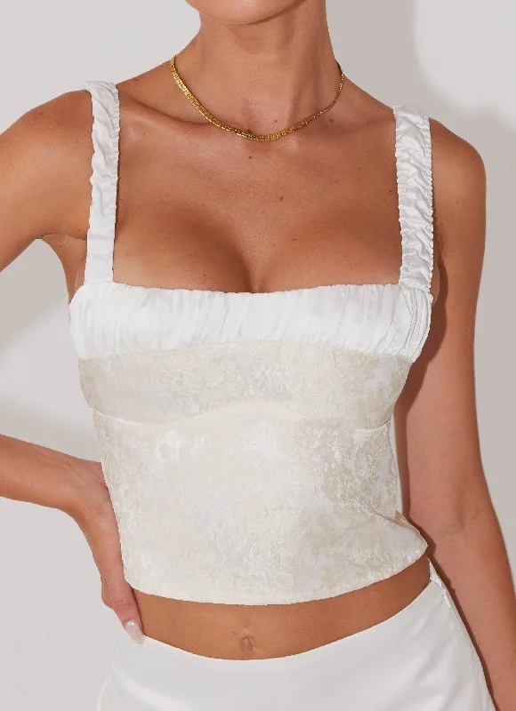 Ryder Bustier Top - Ivory Sky