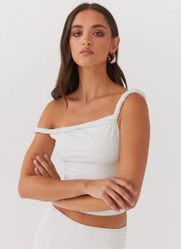 Solace Soul Twist Shoulder Top - Ivory