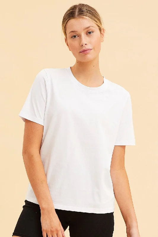 White Relaxed T-Shirt Heavy Cotton Crew Neck