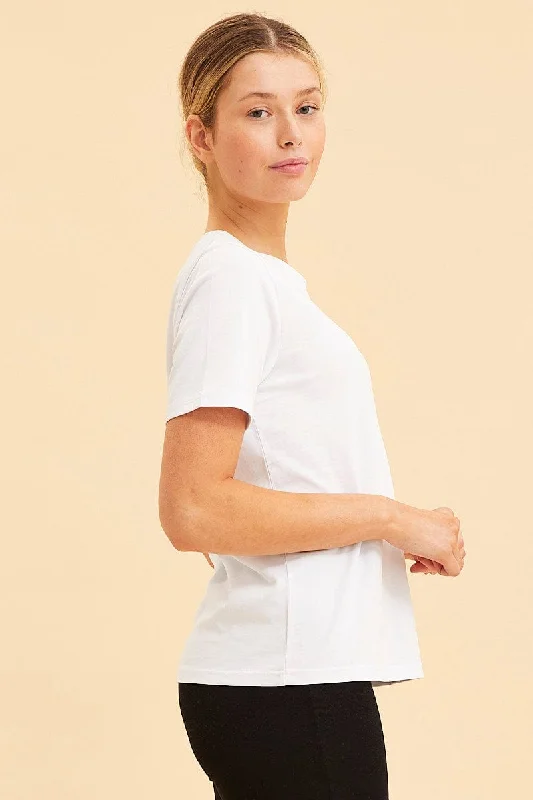 White Relaxed T-Shirt Heavy Cotton Crew Neck