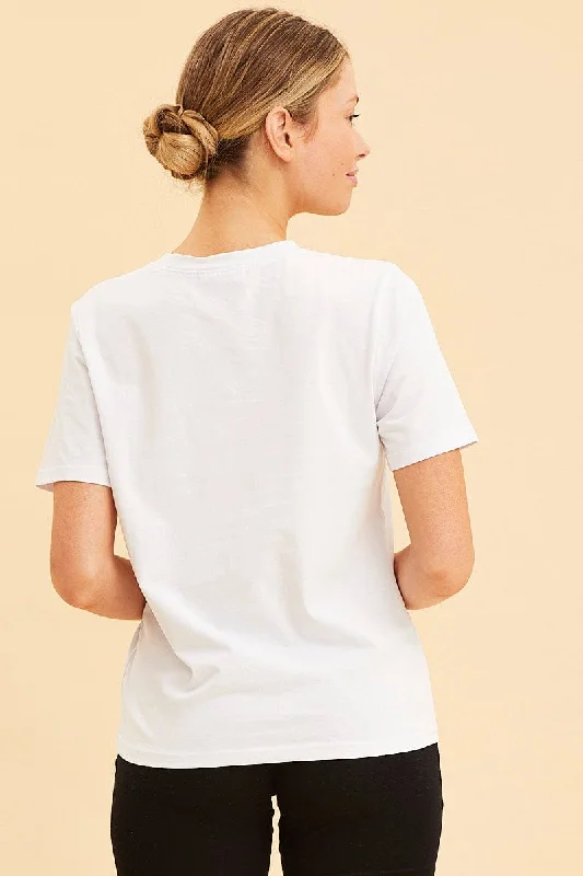 White Relaxed T-Shirt Heavy Cotton Crew Neck