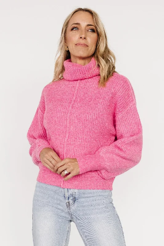 Frannie Knit Turtleneck Sweater | Pink