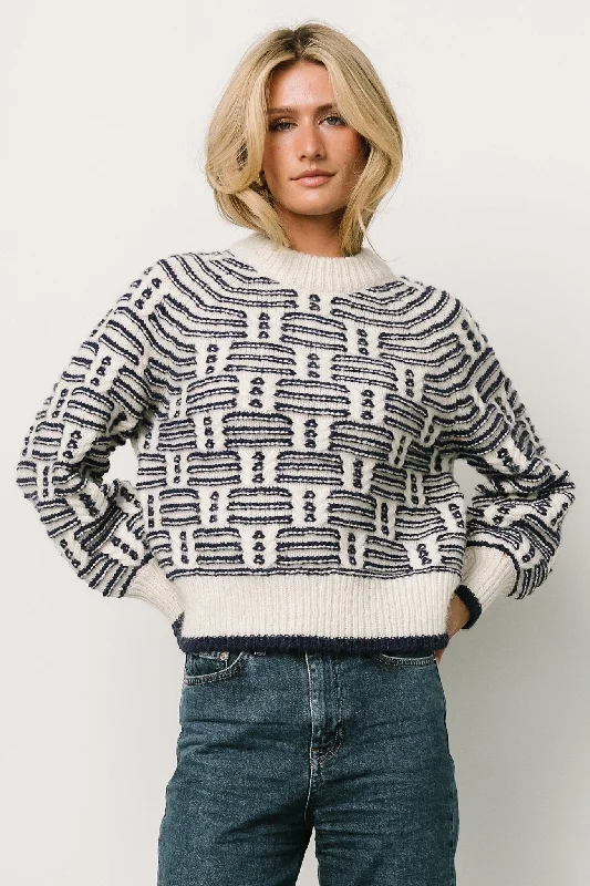 Hawthorne Knit Sweater | Navy + Ivory