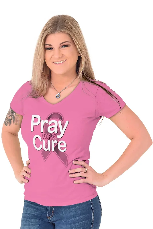 Hope For A Cure Junior Fit V-Neck T Shirt