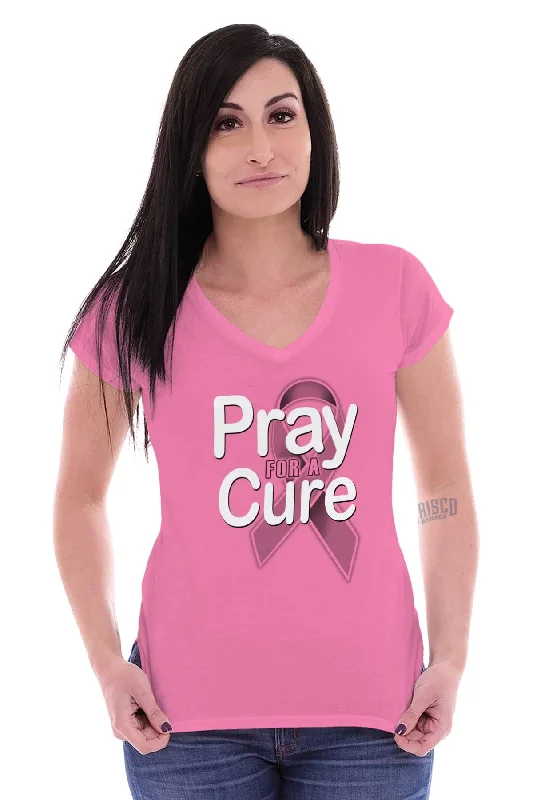 Hope For A Cure Junior Fit V-Neck T Shirt