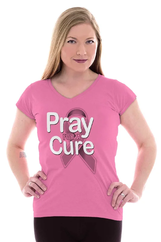 Hope For A Cure Junior Fit V-Neck T Shirt