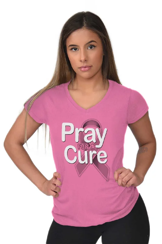 Hope For A Cure Junior Fit V-Neck T Shirt