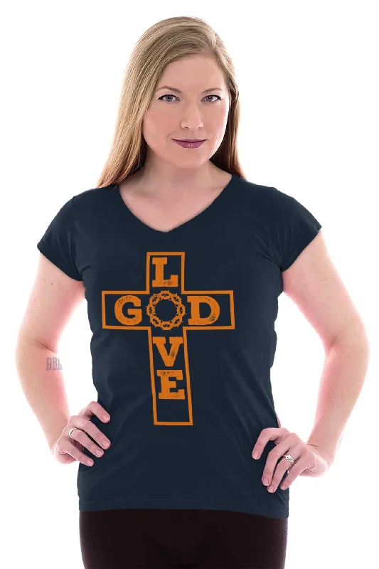 Love God Junior Fit V-Neck T-Shirt