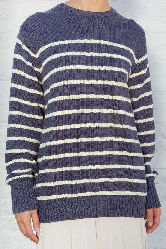 Faded Navy White Stripes / Oversized Fit