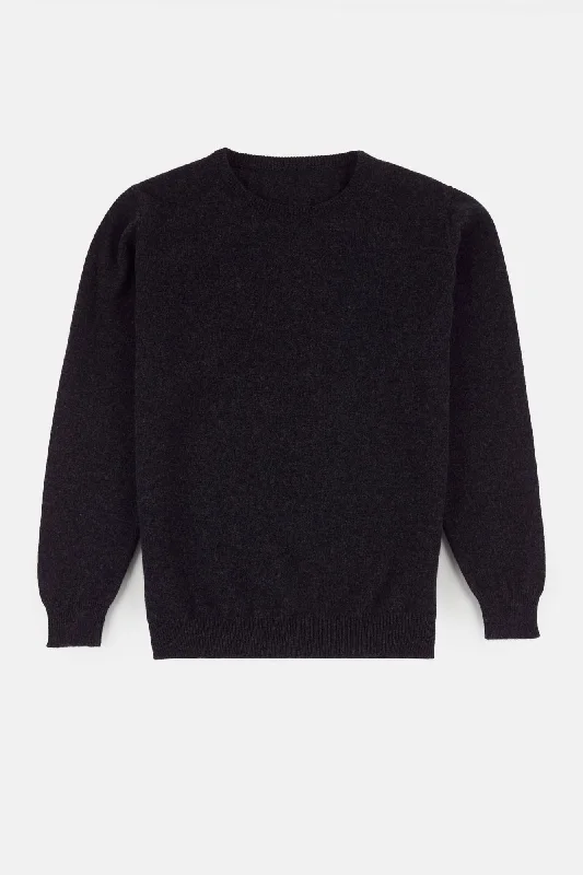 Women's Lambswool Crew Neck - Charcoal