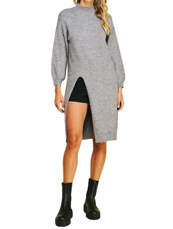 Becca Sweater Tunic In Heather Grey