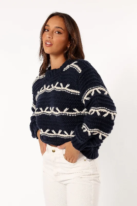 Bryony Knit Sweater - Navy