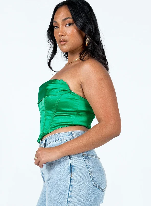 Buckner Strapless Top Green