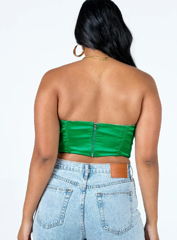 Buckner Strapless Top Green