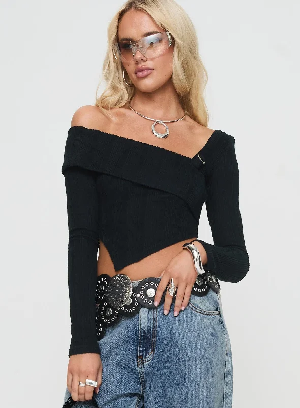 Ernesto Long Sleeve Top Black