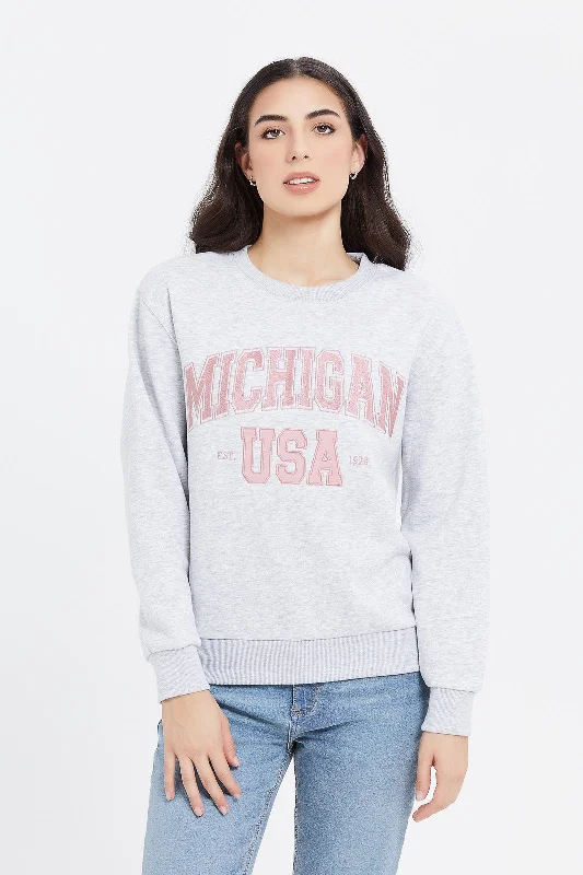 Women Grey Michigan Sweatshirt