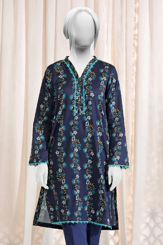 Printed Navy Blue Kurti