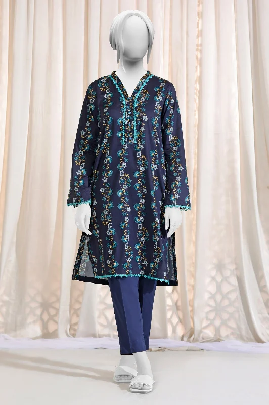 Printed Navy Blue Kurti