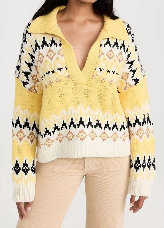 Landry Fairisle Wool Sweater In Blonde Multi