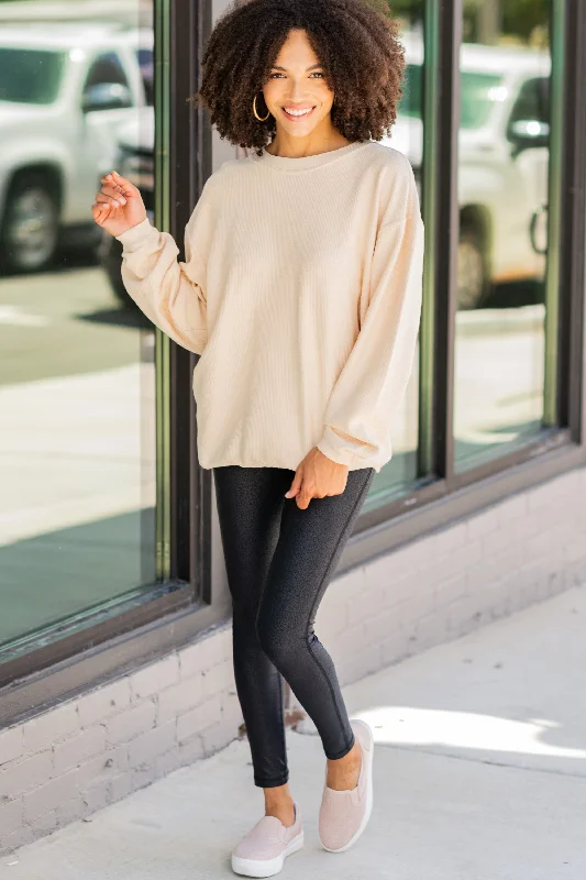 You're So Classic Natural Corded Sweatshirt