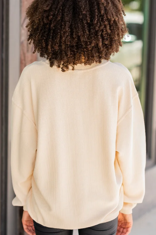 You're So Classic Natural Corded Sweatshirt