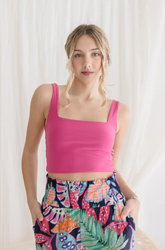 Sonia Sleeveless Crop Top Pink