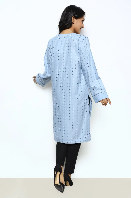 Jacquard Blue Kurti