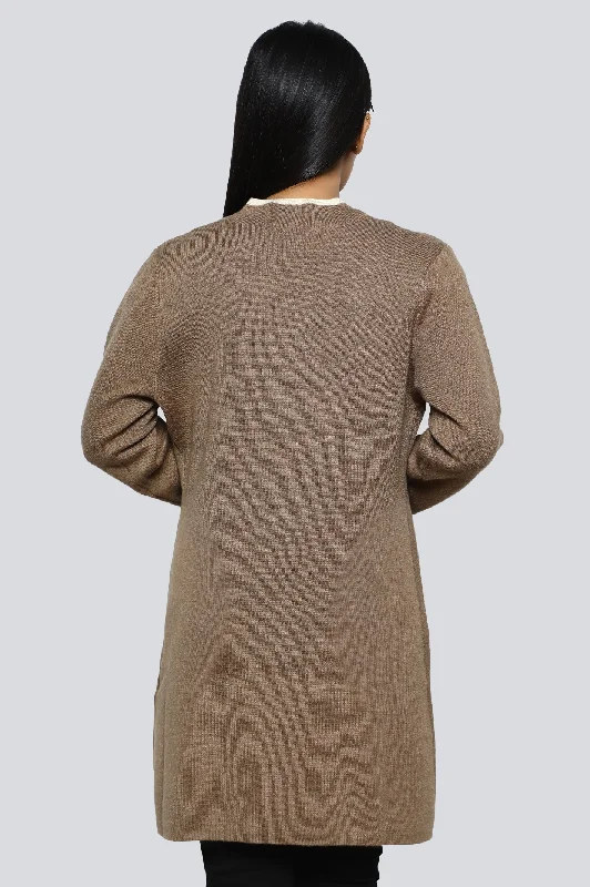 Womens Oversized Brown Wool Sweater