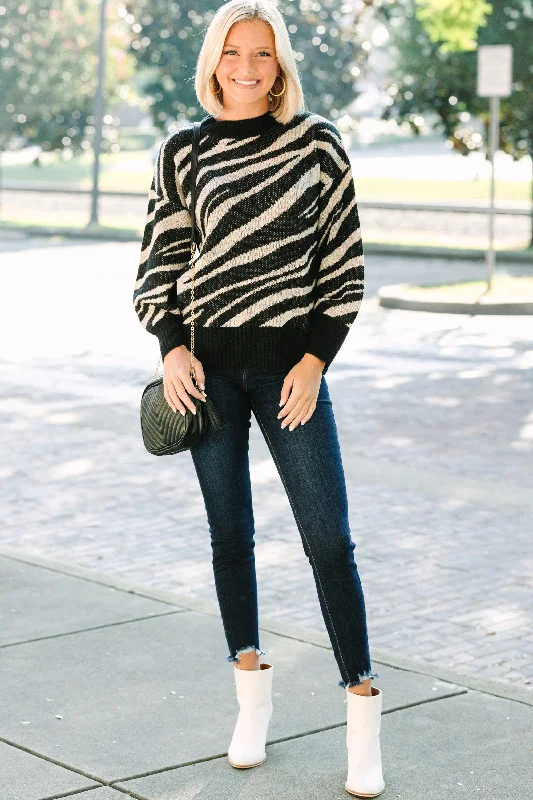 All For You Mocha Brown Zebra Sweater