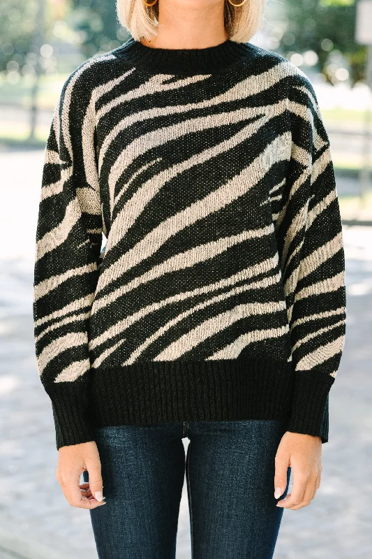 All For You Mocha Brown Zebra Sweater