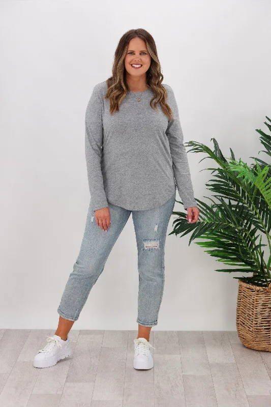 AS Colour Curve Long Sleeve Tee Grey Marle