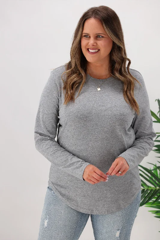 AS Colour Curve Long Sleeve Tee Grey Marle