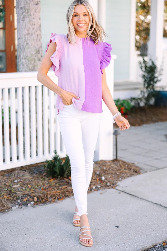 Best Of You Purple Colorblock Tank