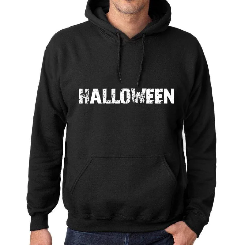 Men's Women's Unisex Printed Graphic Cotton Hoodie Soft Heavyweight Hooded Sweatshirt Pullover Popular Words HALLOWEEN Deep Black