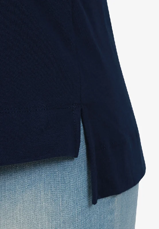 Quinn 3/4 Sleeve Stay-New Basic Tee - Dark Blue