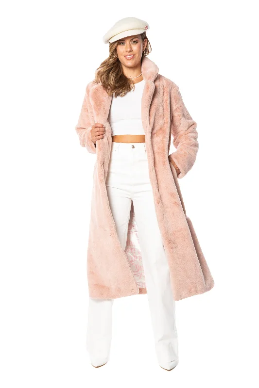 Faux Fur Teddy Trench Coat