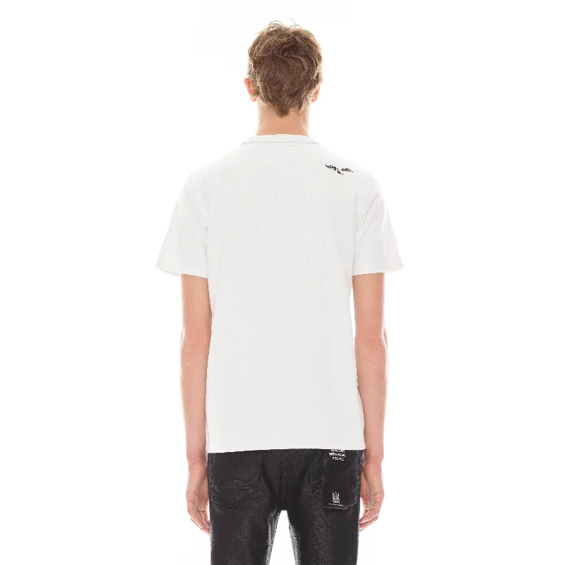 LUCKY BASTARD SHORT SLEEVE CREW NECK TEE IN WHITE