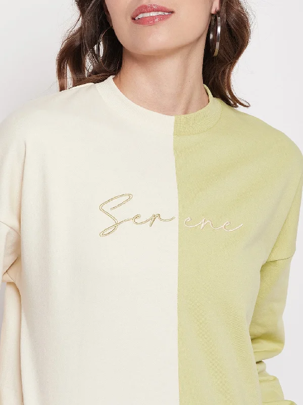 Madame Lime Green Color Block Sweatshirt