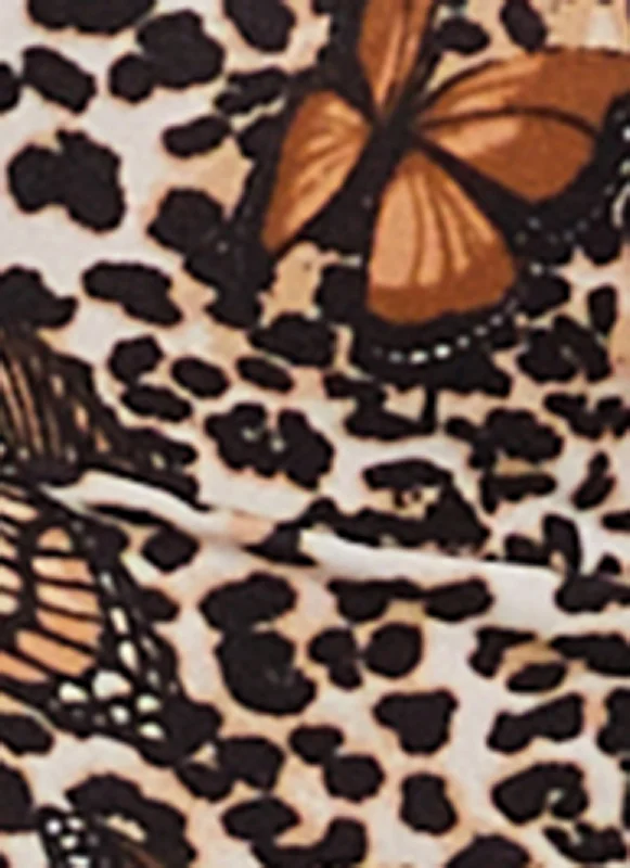 Almost Famous Butterfly Animal Print O Ring Criss Cross Back Bralette