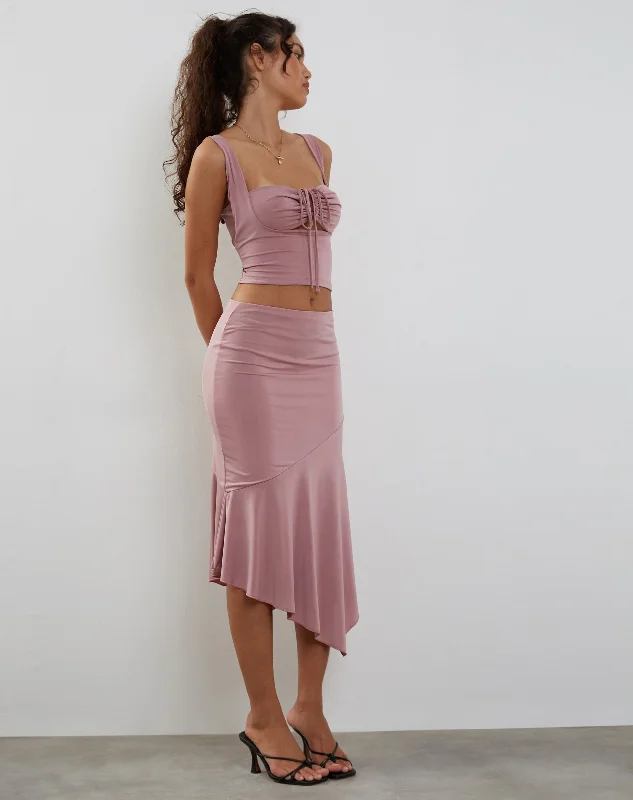 Ulani Crop Top in Dusty Pink