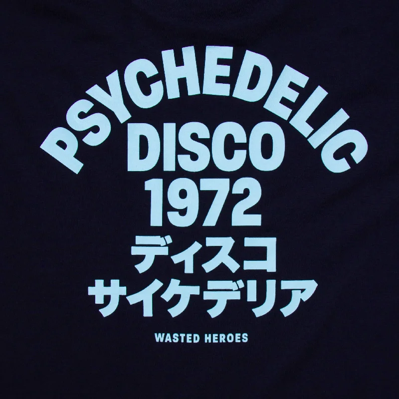 1972 Psychedelic Disco Back Print - Tshirt - French Navy