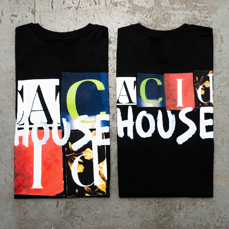 Acid House Cut Panorama Back Print - Tshirt - Black