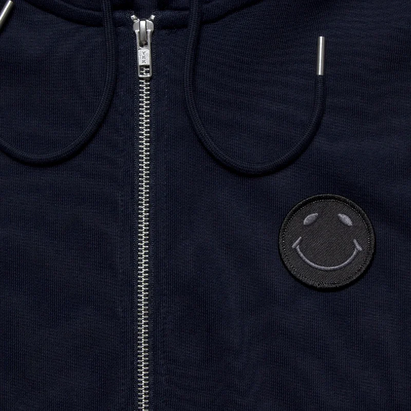 BB Smiley Crest - Zipped Hood - Navy