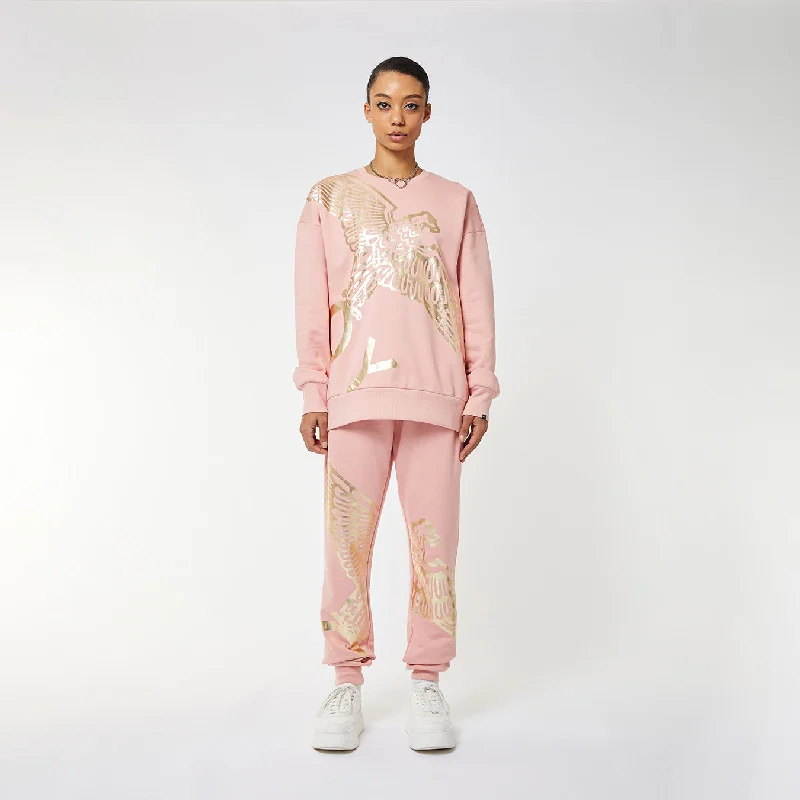 BOY WINGSPAN SWEATSHIRT WOMENS- PINK/GOLD